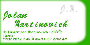 jolan martinovich business card